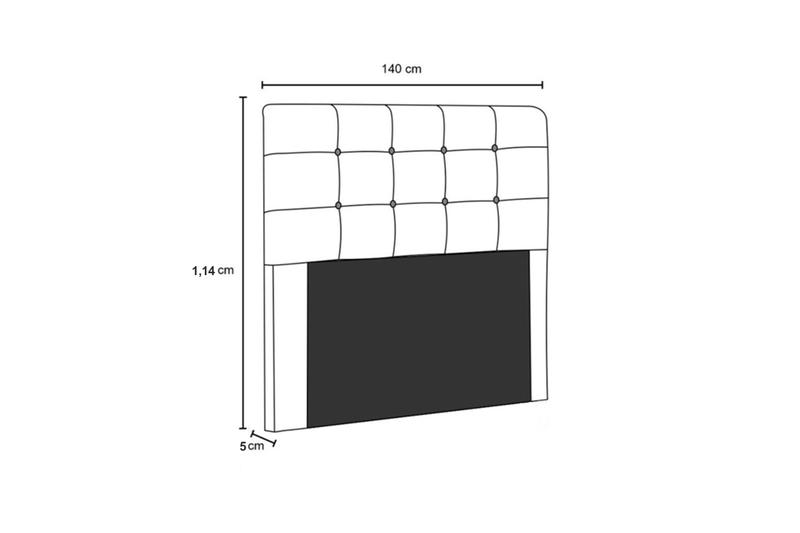 Imagem de Cabeceira HELENA 140cm Material Sintético Branco Topázio Decor