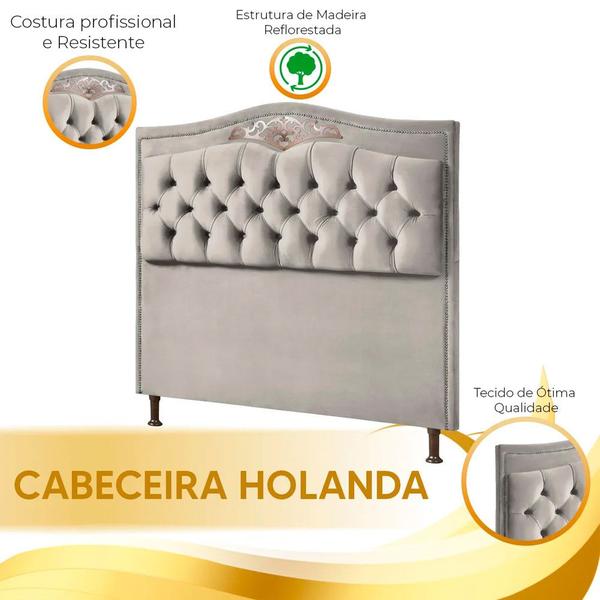 Imagem de Cabeceira Holanda 195cm King Size Estofada Veludo Star Confort