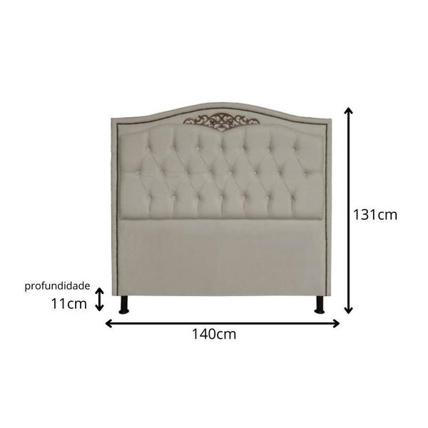 Imagem de Cabeceira Imperio 140 cm Suede Branco