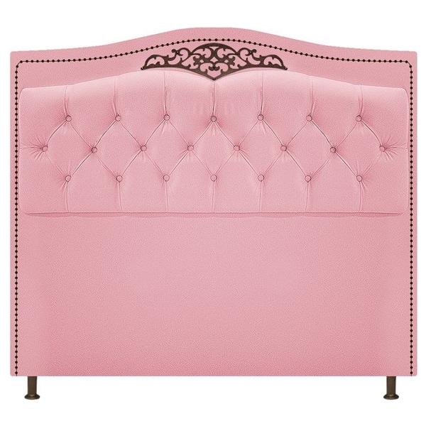 Imagem de Cabeceira Imperio 140 cm Suede Rosa Bebê