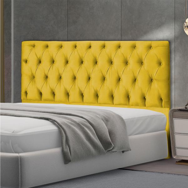 Imagem de Cabeceira Jade 100 Cm Para Cama Box Suede Amarelo