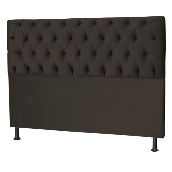 Imagem de Cabeceira Jade 100 Cm Para Cama Box Suede Marrom Escuro