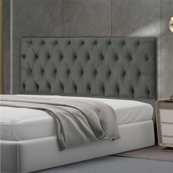 Imagem de Cabeceira Jade 120 Cm Para Cama Box Suede Cinza Grafite