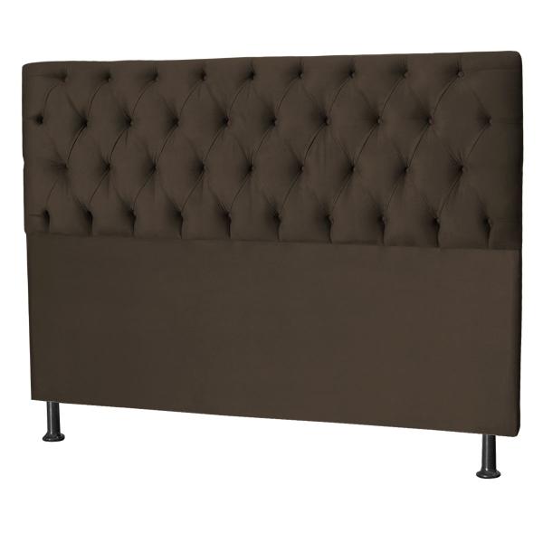 Imagem de Cabeceira Jade 120 Cm Para Cama Box Suede Marrom Claro