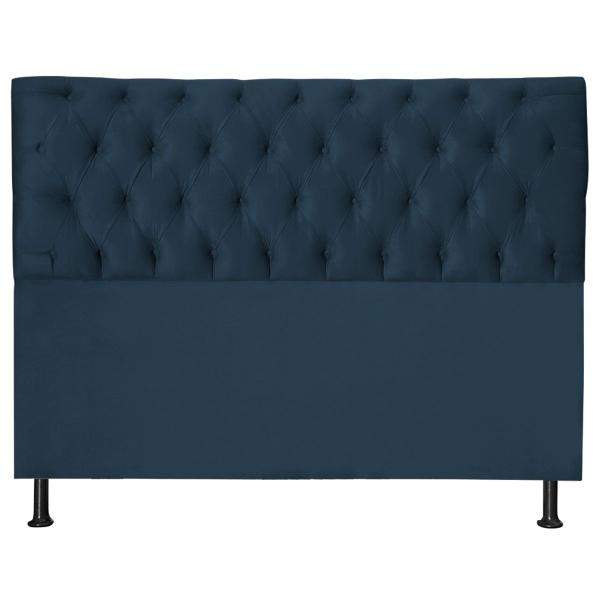 Imagem de Cabeceira Jade 140 Cm Para Cama Box Suede Azul Marinho