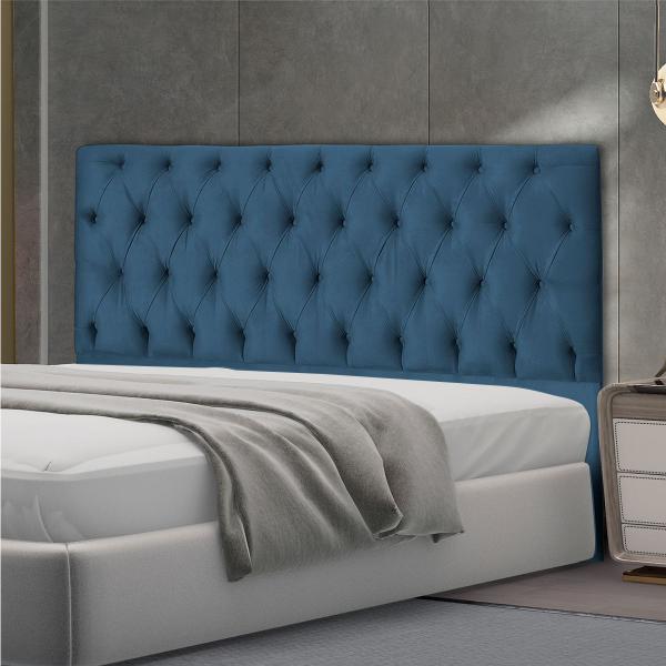 Imagem de Cabeceira Jade 140 Cm Para Cama Box Suede Azul Royal