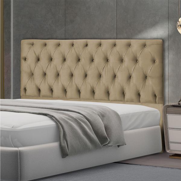 Imagem de Cabeceira Jade 140 Cm Para Cama Box Suede Bege