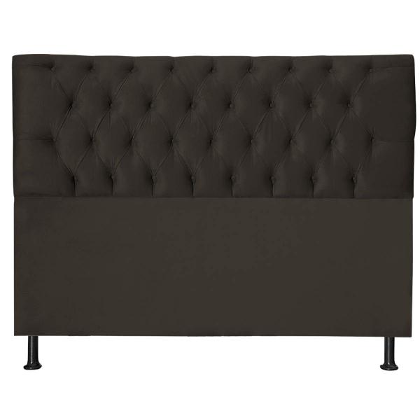 Imagem de Cabeceira Jade 140Cm P/ Cama Box Casal Suede Marrom Escuro