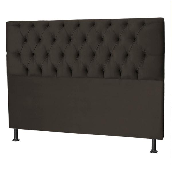 Imagem de Cabeceira Jade 160Cm P/ Cama Box Queen Suede Marrom Escuro