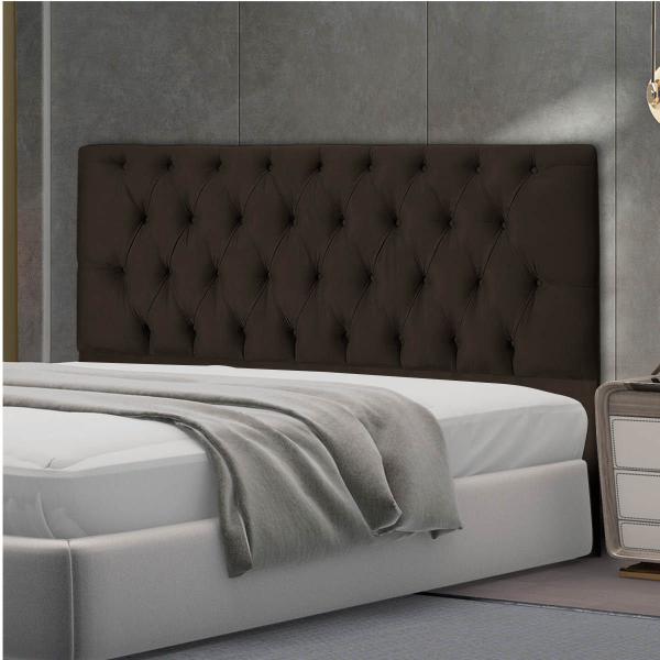 Imagem de Cabeceira Jade 160Cm Para Cama Box Queen Suede Marrom Claro