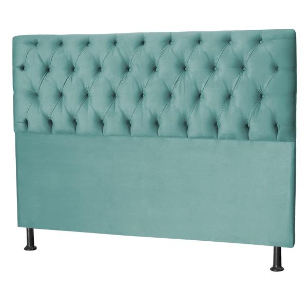 Imagem de Cabeceira Jade 195 Cm Para Cama Box Suede Azul Tiffany