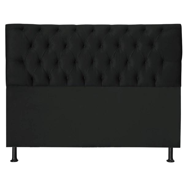 Imagem de Cabeceira Jade 195Cm Para Cama Box King Suede Preto