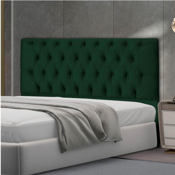 Imagem de Cabeceira Jade 195Cm Para Cama Box King Suede Verde Militar