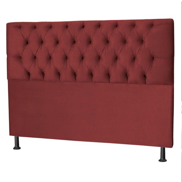 Imagem de Cabeceira Jade 195Cm Para Cama Box King Suede Vermelho