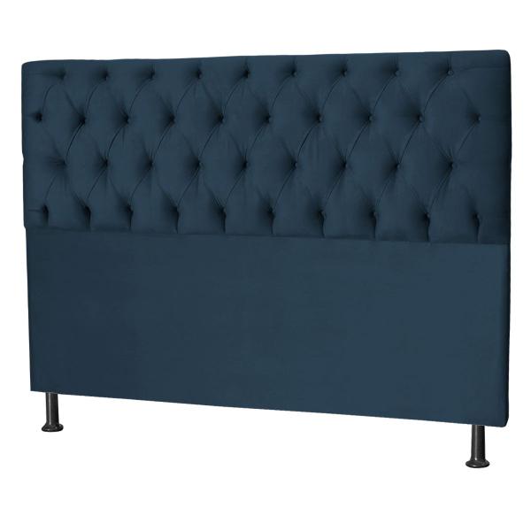 Imagem de Cabeceira Jade 90 Cm Para Cama Box Suede Azul Marinho