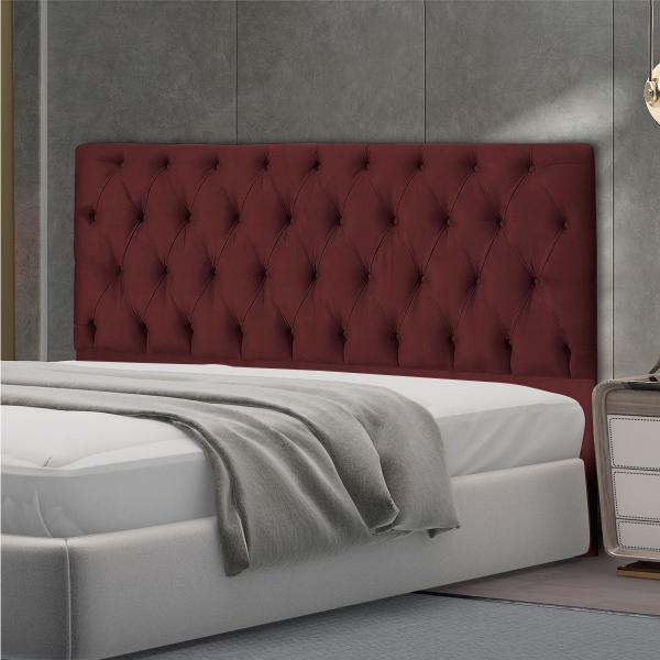 Imagem de Cabeceira Jade 90 Cm Para Cama Box Suede Vermelho Marsala