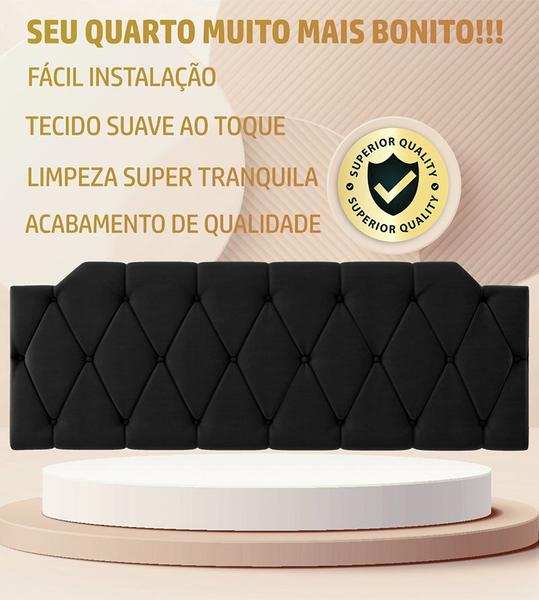 Imagem de Cabeceira Kelly Suede Estofada para Cama Box de Casal 140x54cm Várias Cores