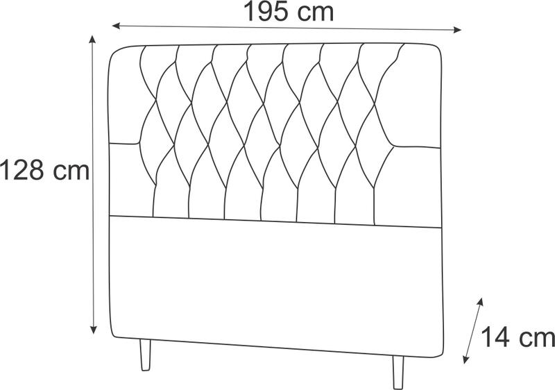 Imagem de Cabeceira King Alice 195 CM Suede Camurça - D A Decor