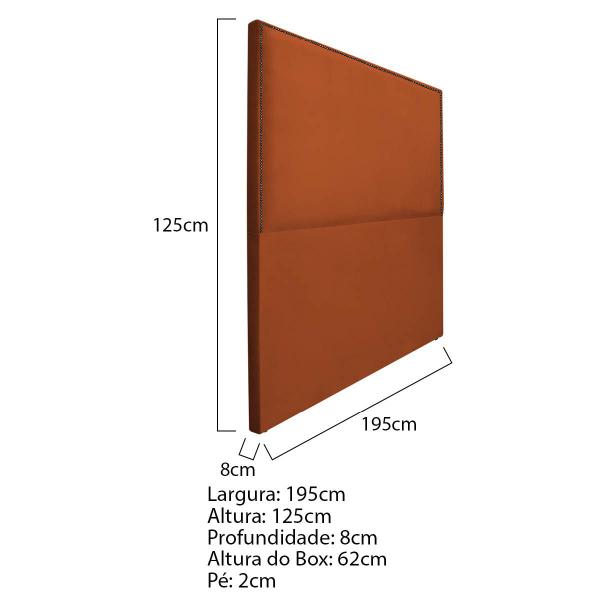 Imagem de Cabeceira King Bali P02 195 cm para cama Box Suede - Amarena Móveis