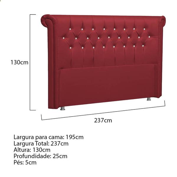 Imagem de Cabeceira King Brescia P04 195 cm Suede - ADJ Decor