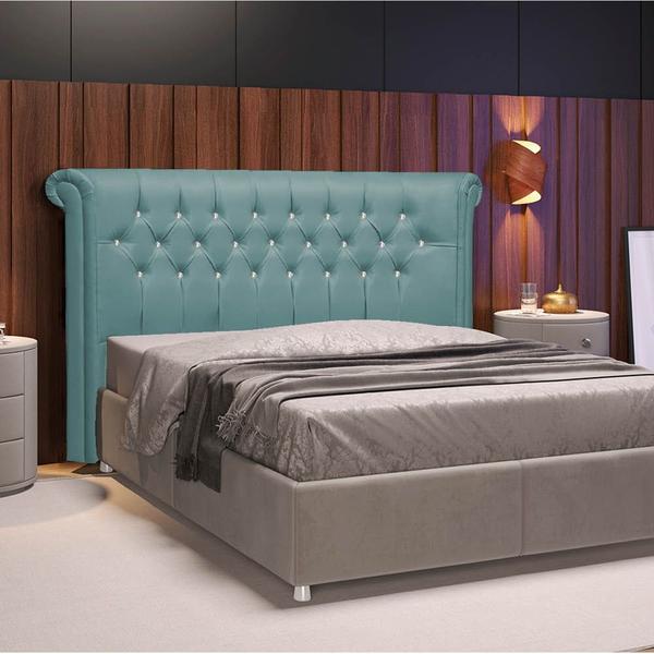 Imagem de Cabeceira King Brescia P04 195 cm Suede - ADJ Decor