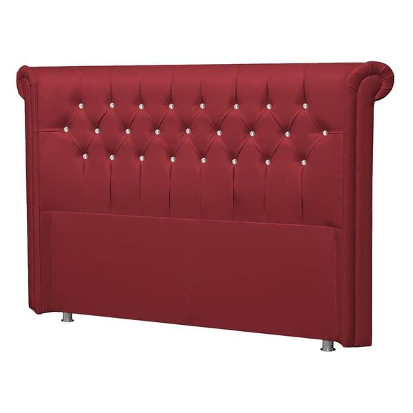 Imagem de Cabeceira King Brescia P04 195 cm Suede  Vermelho TCA 53 - Amarena Móveis