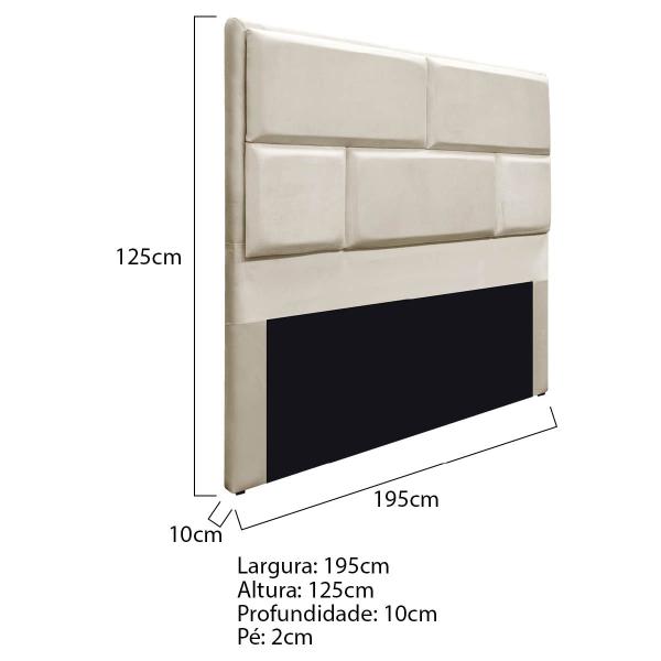 Imagem de Cabeceira King Brick P02 195 cm para cama Box Sintético - ADJ Decor