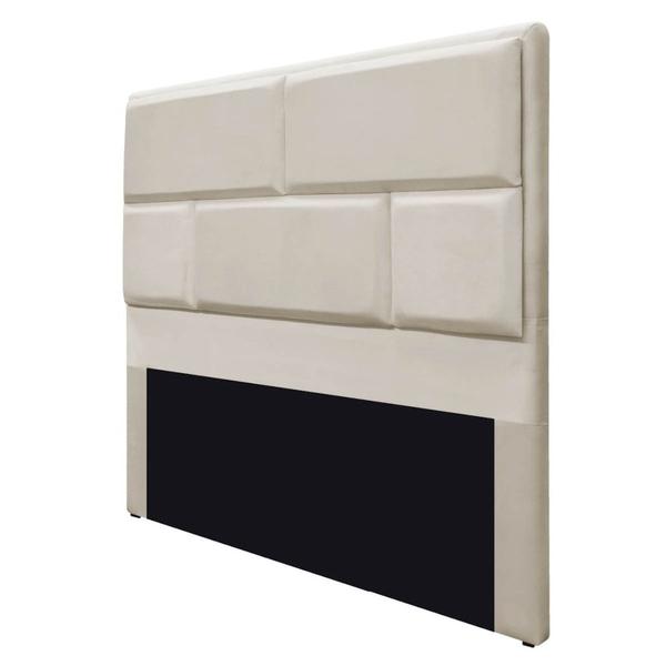 Imagem de Cabeceira King Brick P02 195 cm para cama Box Suede Bege - Amarena Móveis