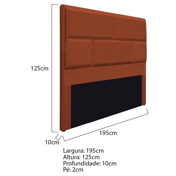 Imagem de Cabeceira King Brick P02 195 cm para cama Box Suede - Doce Sonho Móveis