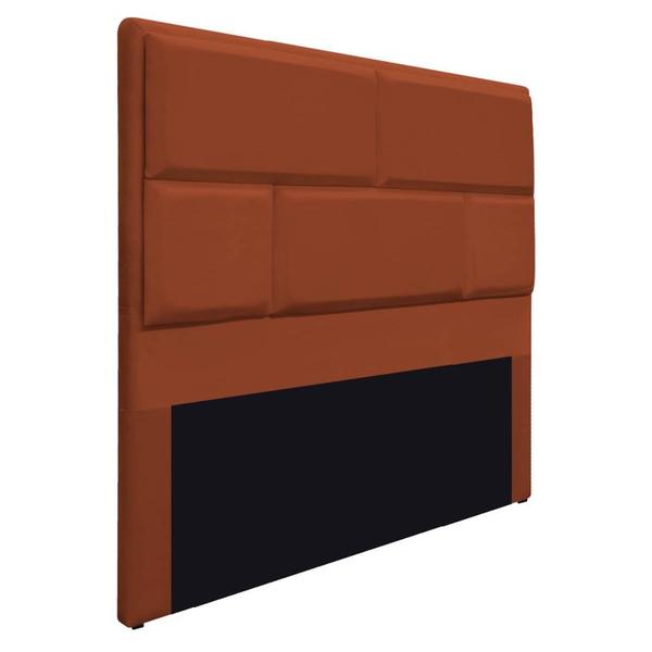 Imagem de Cabeceira King Brick P02 195 cm para cama Box Suede Terracota - Amarena Móveis