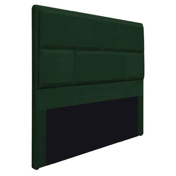 Imagem de Cabeceira King Brick P02 195 cm para cama Box Suede Verde - Amarena Móveis