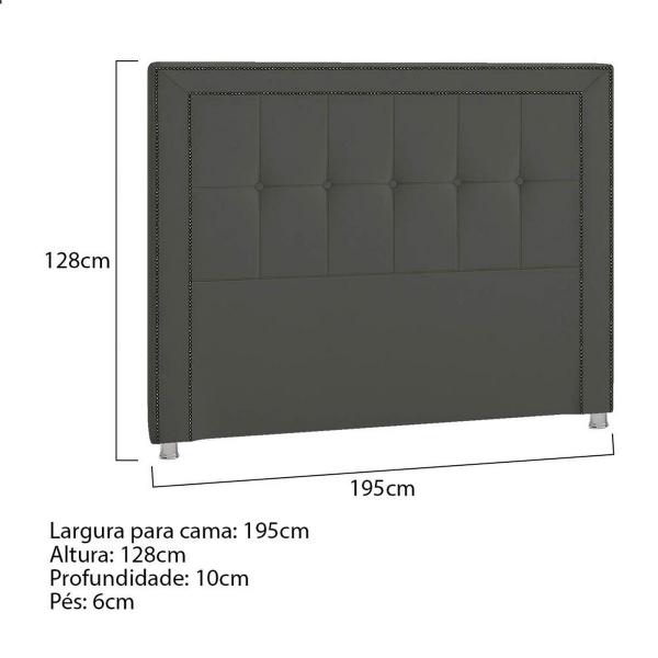 Imagem de Cabeceira King Catania P04 195 cm Suede - Doce Sonho Móveis