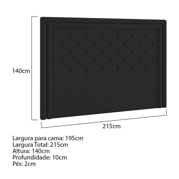 Imagem de Cabeceira King Estocolmo P04 195 cm Suede - ADJ Decor