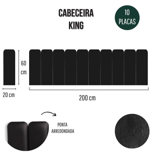 Imagem de Cabeceira King Estofada de Colar na Parede Kit 10 Placas Modelo Arredondada-VáriasCores