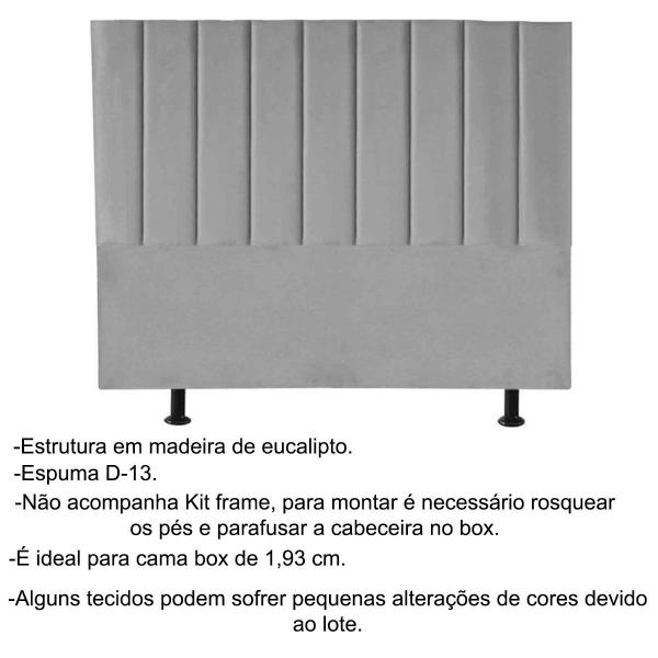 Imagem de Cabeceira King Estofada para Cama Box Carla 195 cm