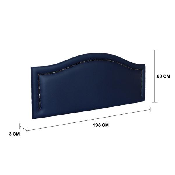 Imagem de Cabeceira King Estofada para Cama Box com Tachas 193x60cm Curva Luxo