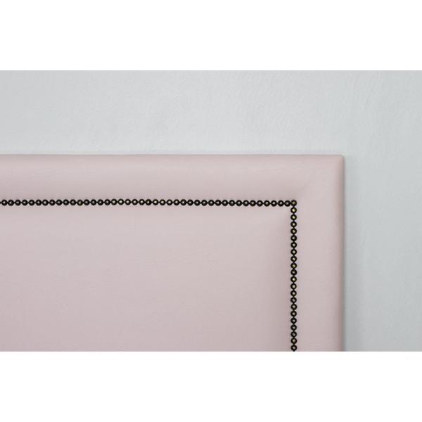 Imagem de Cabeceira King Estofada para Cama Box com Tachas 193x60cm Reta Luxo Rosa/Fumê