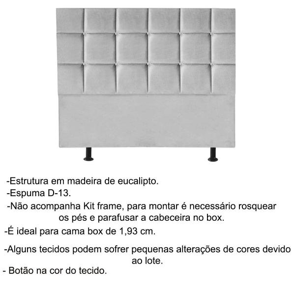 Imagem de Cabeceira King Estofada para Cama Box Espanha 195 cm 