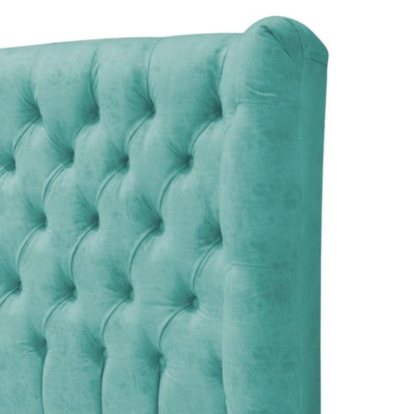 Imagem de Cabeceira King Everest P02 195 cm para cama Box Suede Azul Tiffany - Amarena Móveis