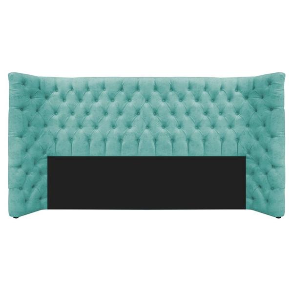 Imagem de Cabeceira King Everest P02 195 cm para cama Box Suede Azul Tiffany - Amarena Móveis