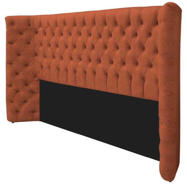 Imagem de Cabeceira King Everest P02 195 cm para cama Box Suede Terracota - Amarena Móveis