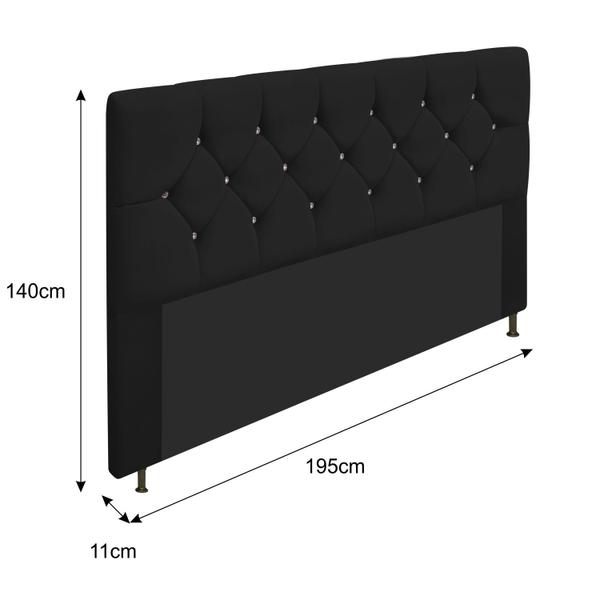 Imagem de Cabeceira King França A05 c/ Strass 195 cm para Cama Box Corano - Amarena Móveis