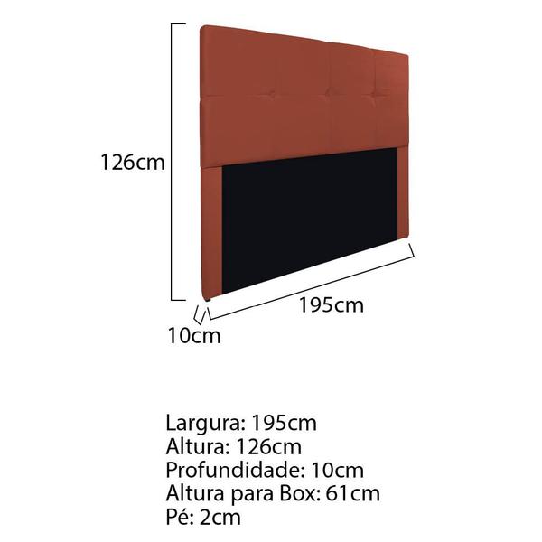 Imagem de Cabeceira King Marseille P02 195 cm Suede - ADJ Decor