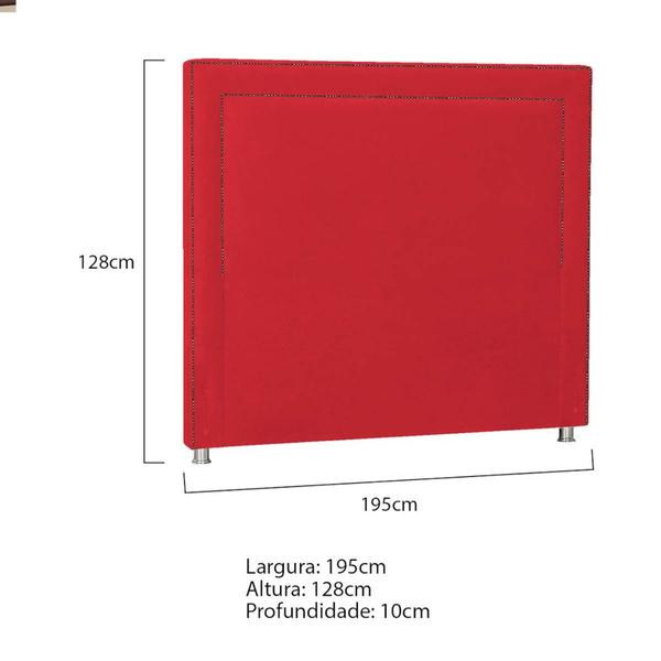 Imagem de Cabeceira King Moscou P04 195 cm Suede  Vermelho TCA 53 - Amarena Móveis