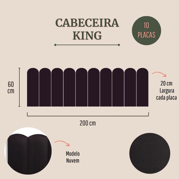 Imagem de Cabeceira King Nuvem Suede 200x60 Cama Box Modulada 