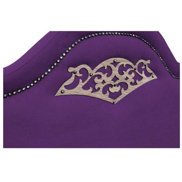 Imagem de Cabeceira King Orlando P02 195 cm para cama Box Suede Roxo - Amarena Móveis