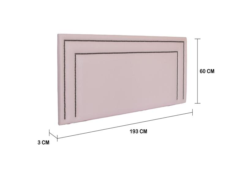 Imagem de Cabeceira King Reta Luxo Dupla 193x60 Sintético Rosa - Tachas Fumê