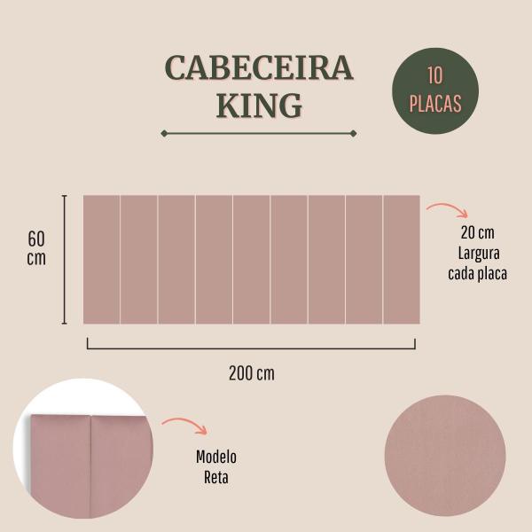 Imagem de Cabeceira King Reta Veludo 200x60 Cama Box Modulada 