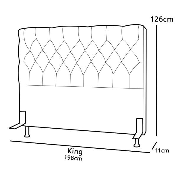 Imagem de Cabeceira King Size 1,98 M Cama Box Casal Estofada Almofadada Lisboa
