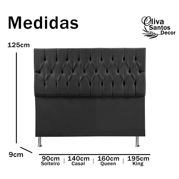 Imagem de Cabeceira King Size Cama Box Casal 195 cm Estofada Quarto Suede material sintético